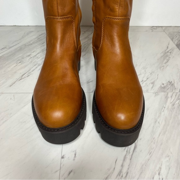 Franco Sarto Balin Chunky Sole Brown Leather Tall Boot 6M - Picture 12 of 16